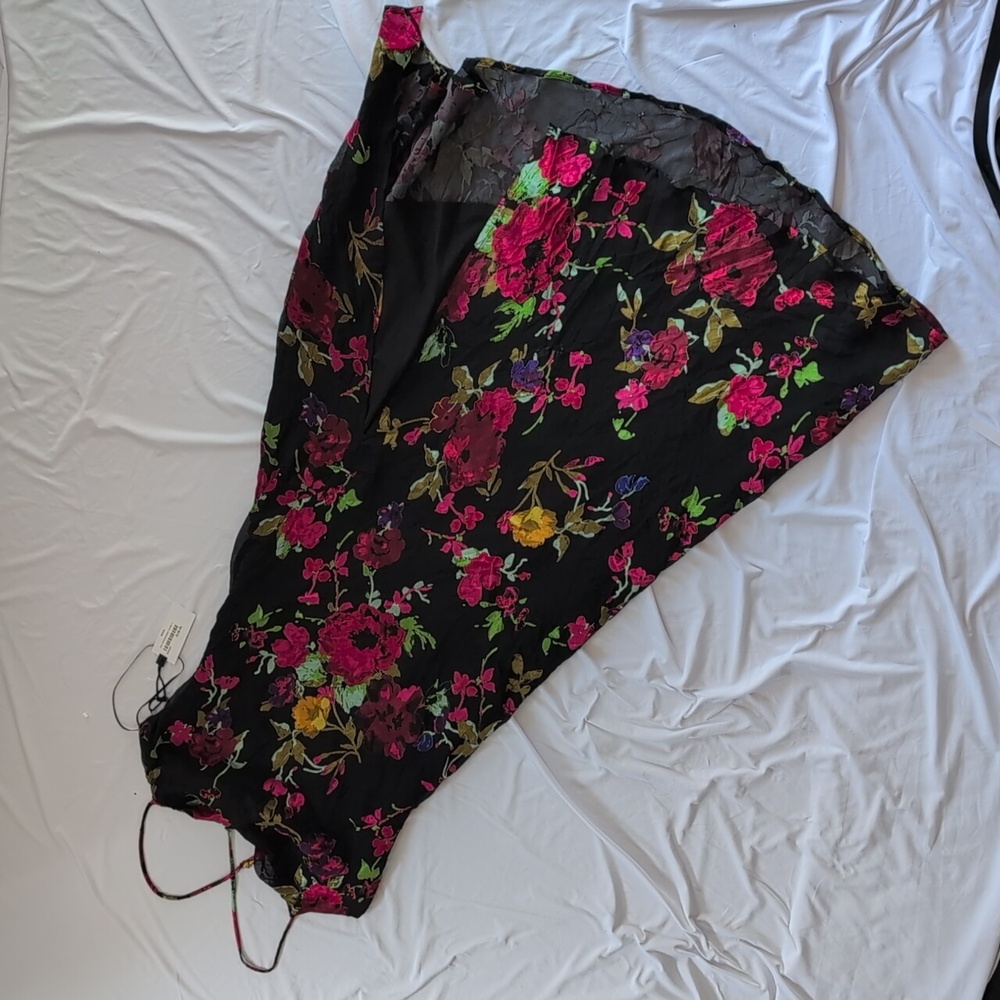 Astr the label Black and Red Floral Midi Dress